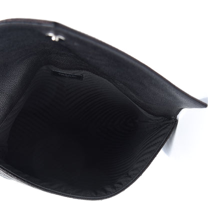 Chanel Calfskin Chevron Quilted Small Envelope Clutch Black 5 of 8