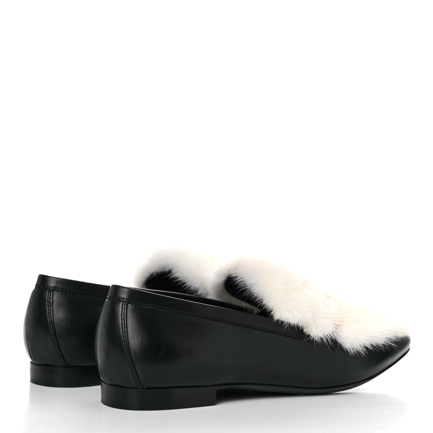 Louis Vuitton Calfskin Mink Upper Case Flat Loafer 37.5 Black 4 of 10