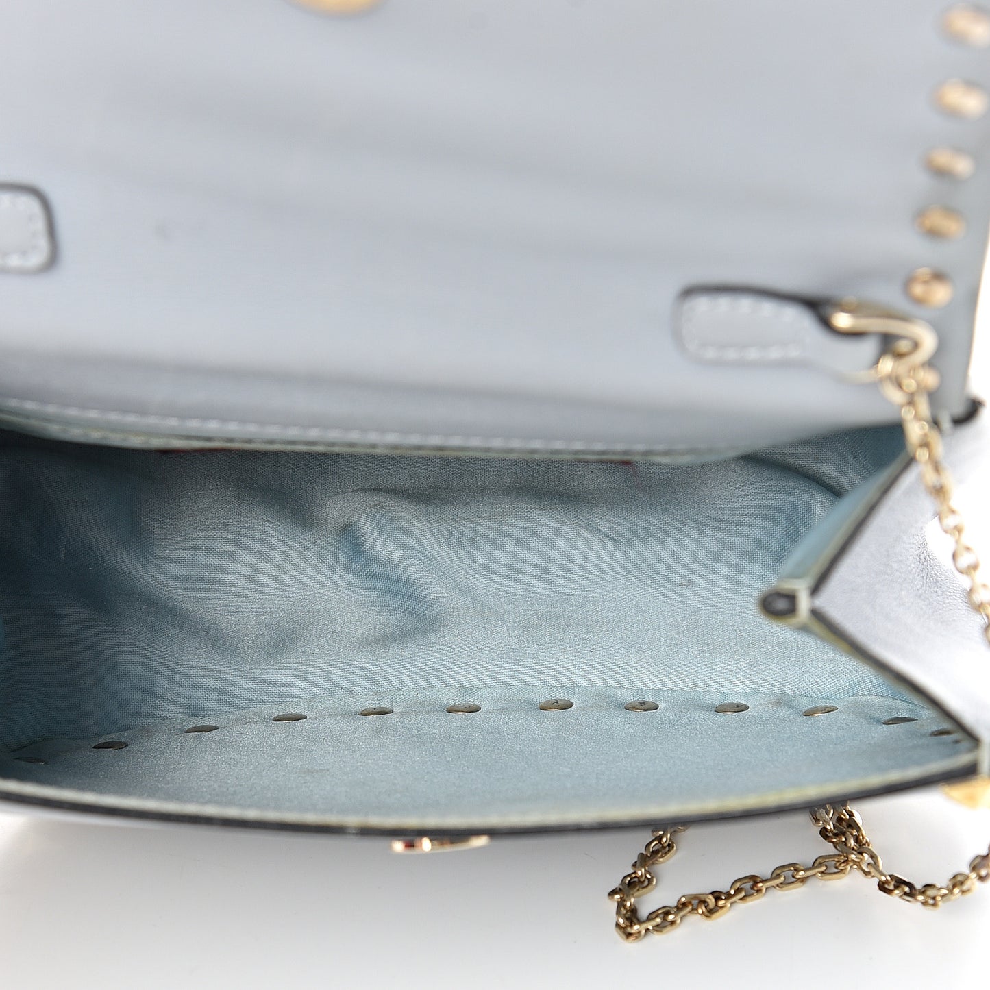Vitello Mini Rockstud Crossbody Saddle Bag Stone