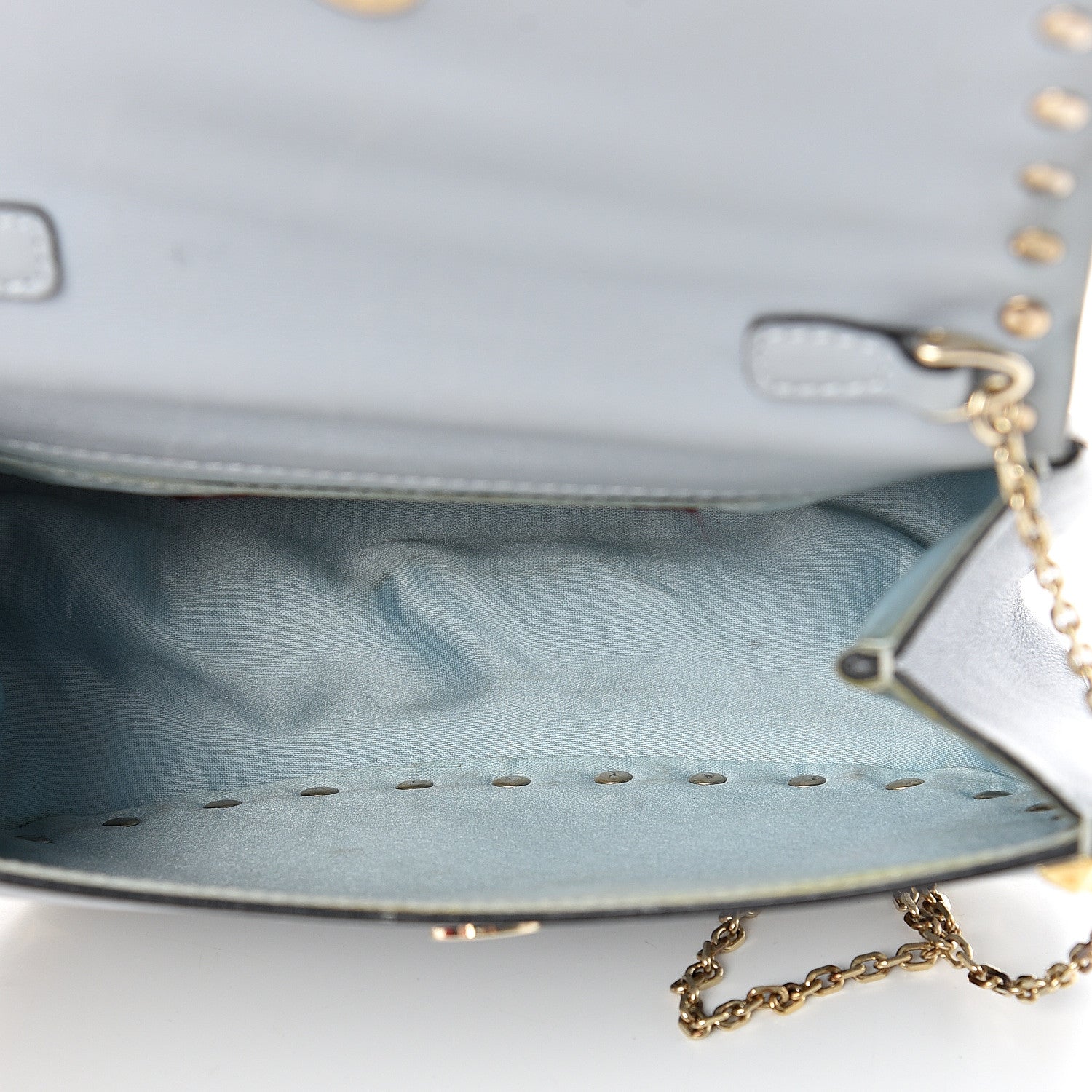 Valentino Garavani Vitello Mini Rockstud Crossbody Saddle Bag Stone 4 of 10