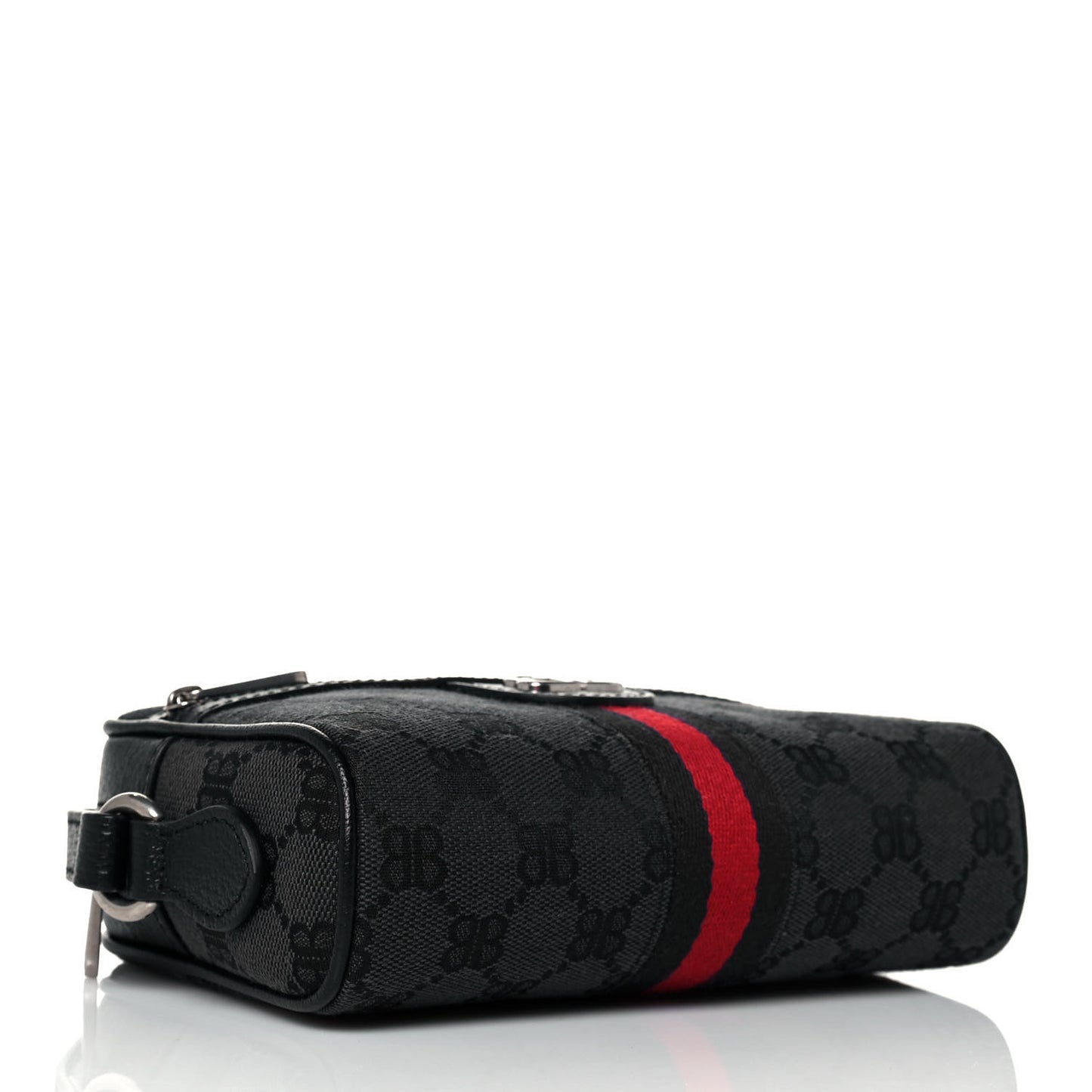 X BALENCIAGA BB Monogram Web Mini Ophidia Shoulder Bag Black
