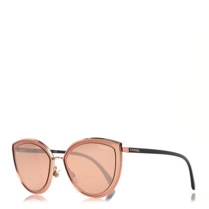 Chanel Metal Cat Eye Sunglasses 4222 Pink Gold 1 of 9
