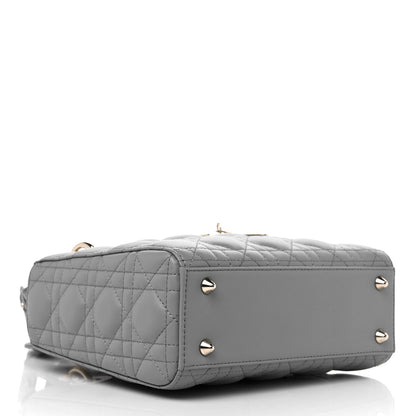Christian Dior Lambskin Cannage Small My ABCDior Lady Dior Grey 4 of 8