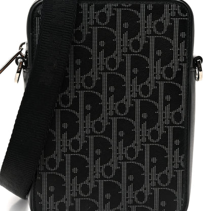 Christian Dior Calfskin Oblique Galaxy Perforated World Tour Messenger Pouch Black 8 of 10