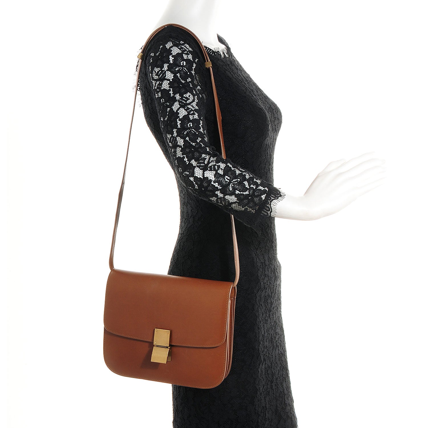 Celine Smooth Calfskin Medium Classic Box Flap Bag Camel 2 of 9