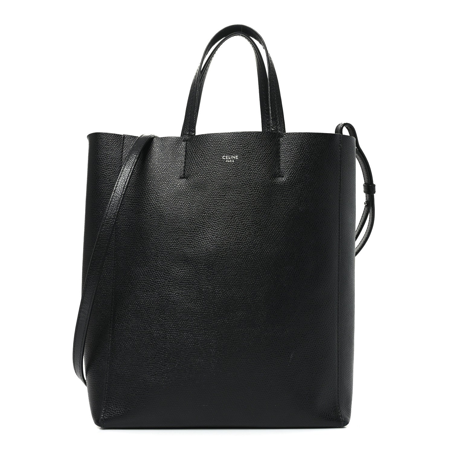 Celine Grained Calfskin Small Vertical Cabas Black 1 of 9