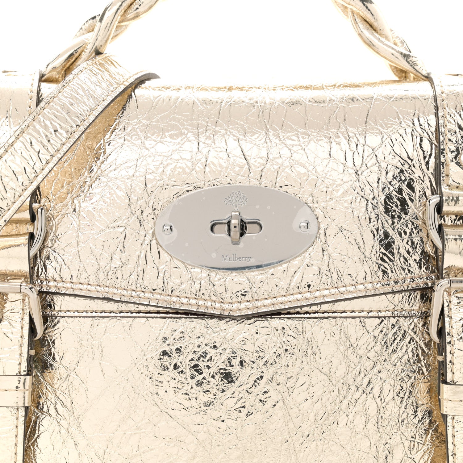 Mulberry Metallic Crinkled Calfskin Medium Alexa Gold 8 of 11