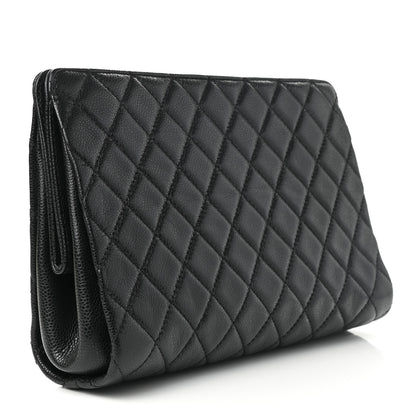 Chanel Caviar Quilted CC Clutch Black 3 of 9