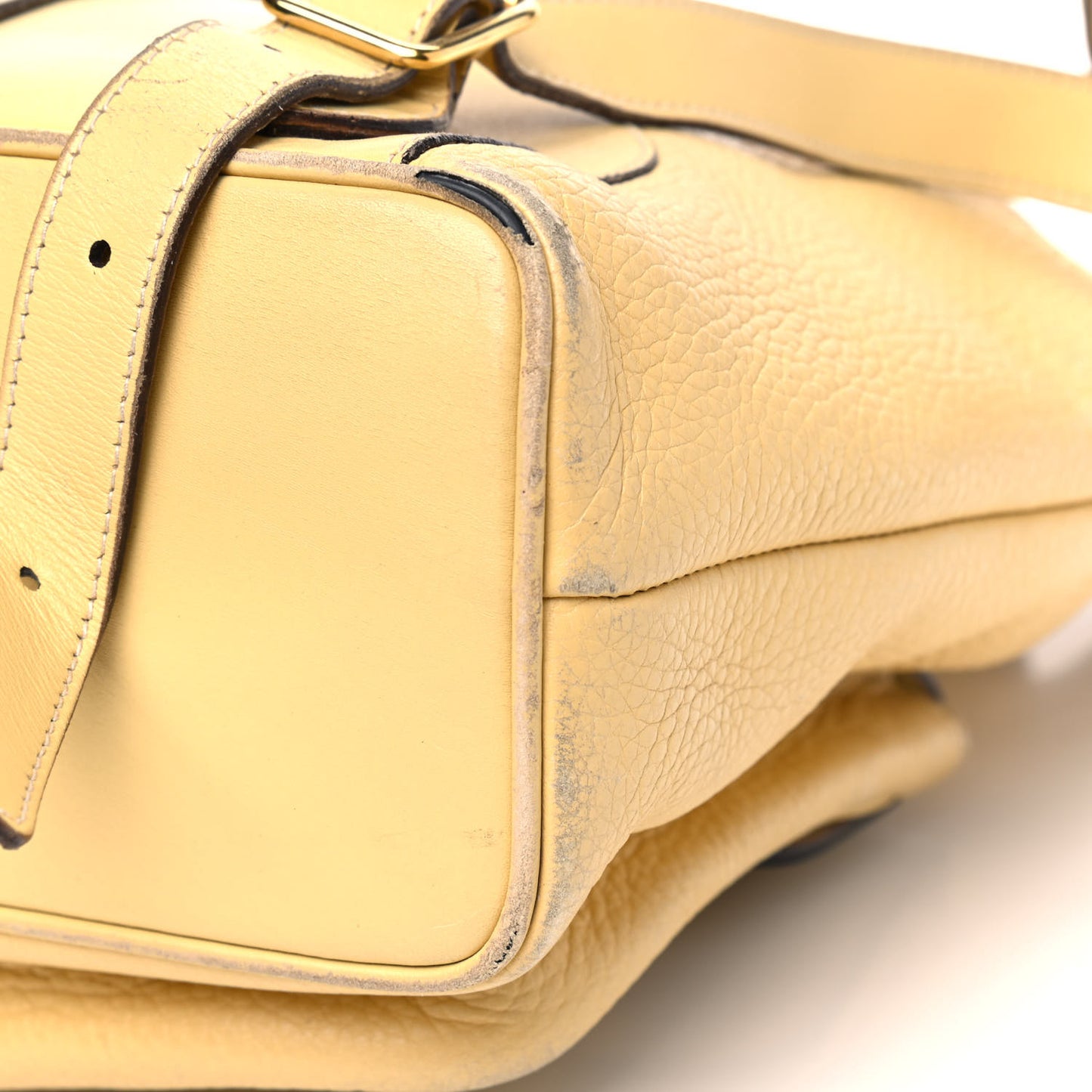Calfskin Bamboo Medium Backpack Yellow