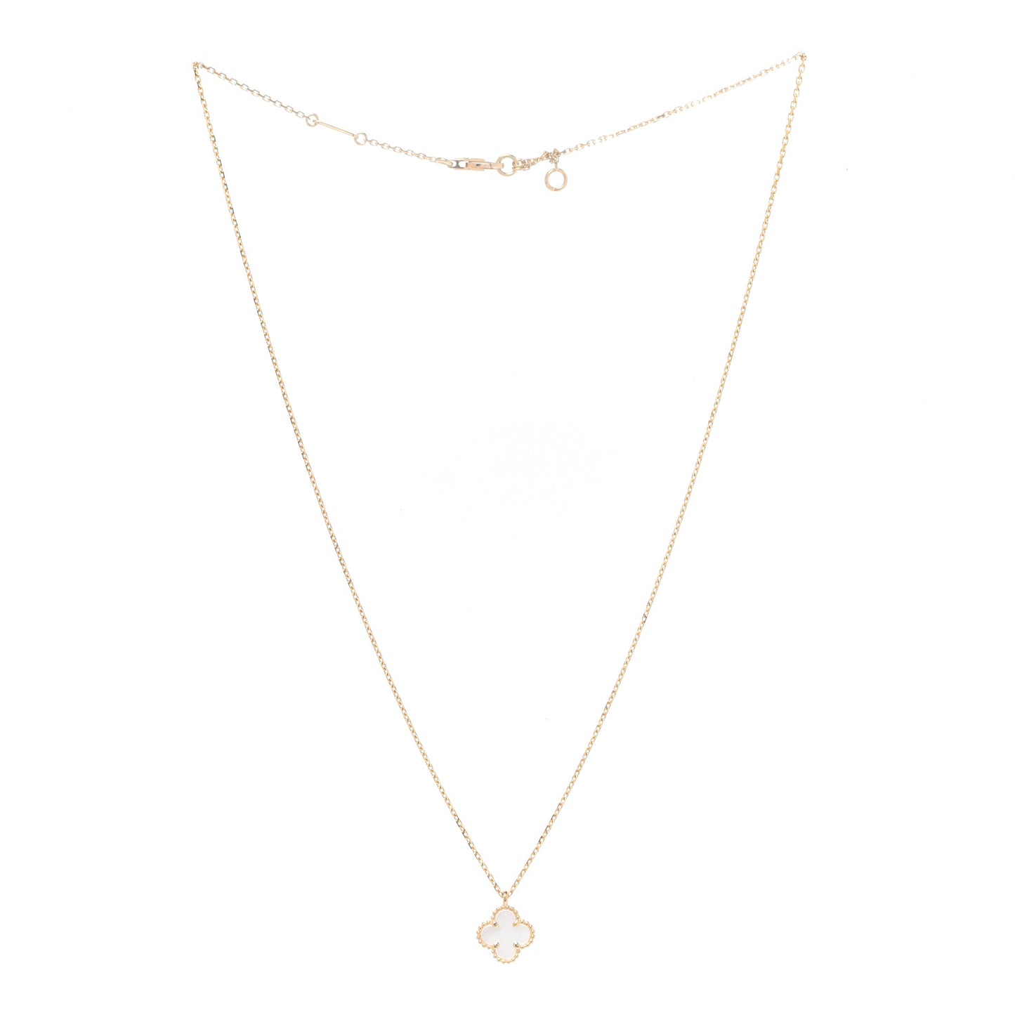 18K Yellow Gold Mother of Pearl Sweet Alhambra Pendant Necklace