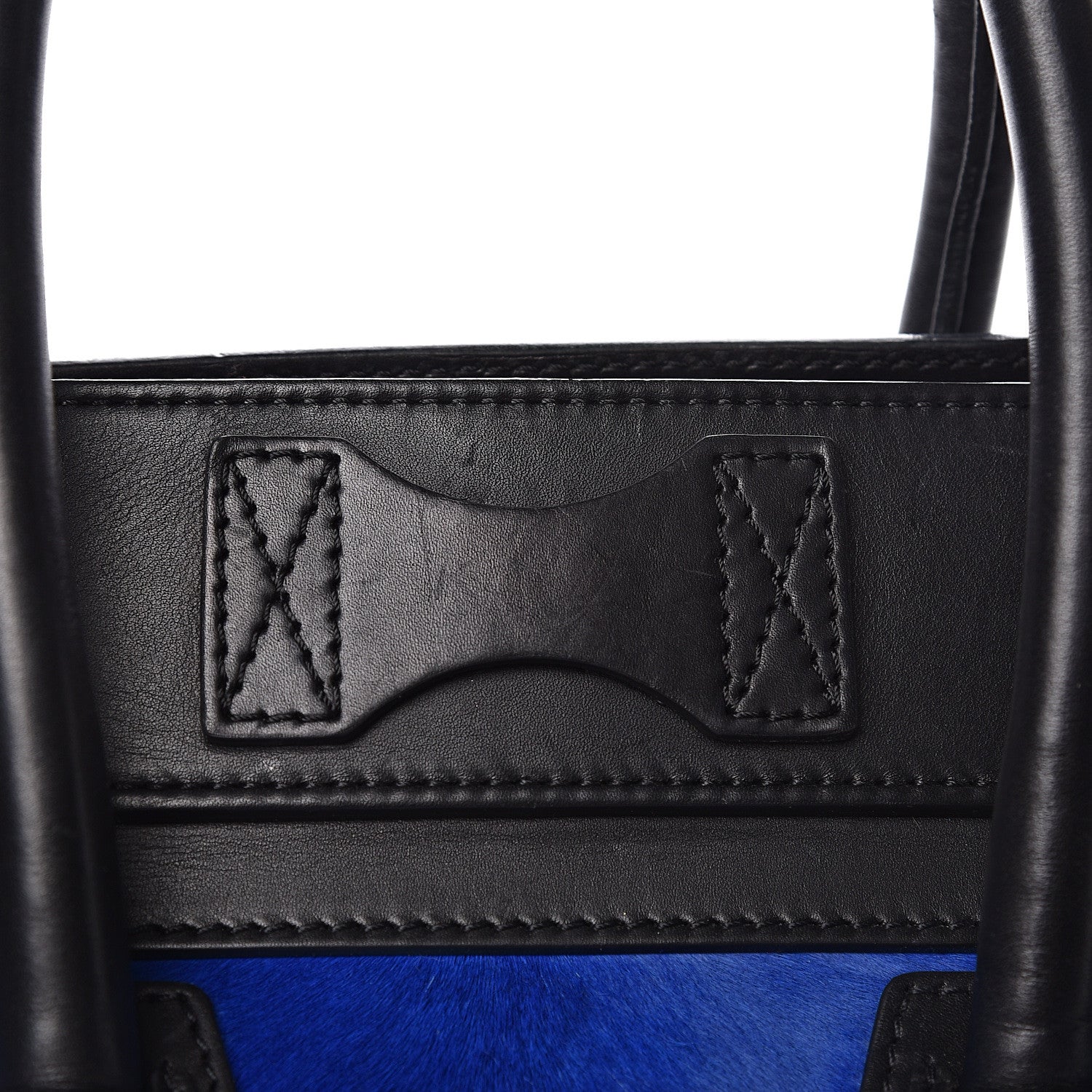 Celine Pony Hair Mini Tri-Color Luggage Royal Blue 19 of 22