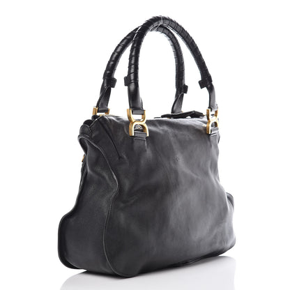 Chloe Calfskin Perforated Medium Marcie Animation Satchel Black 3 of 15