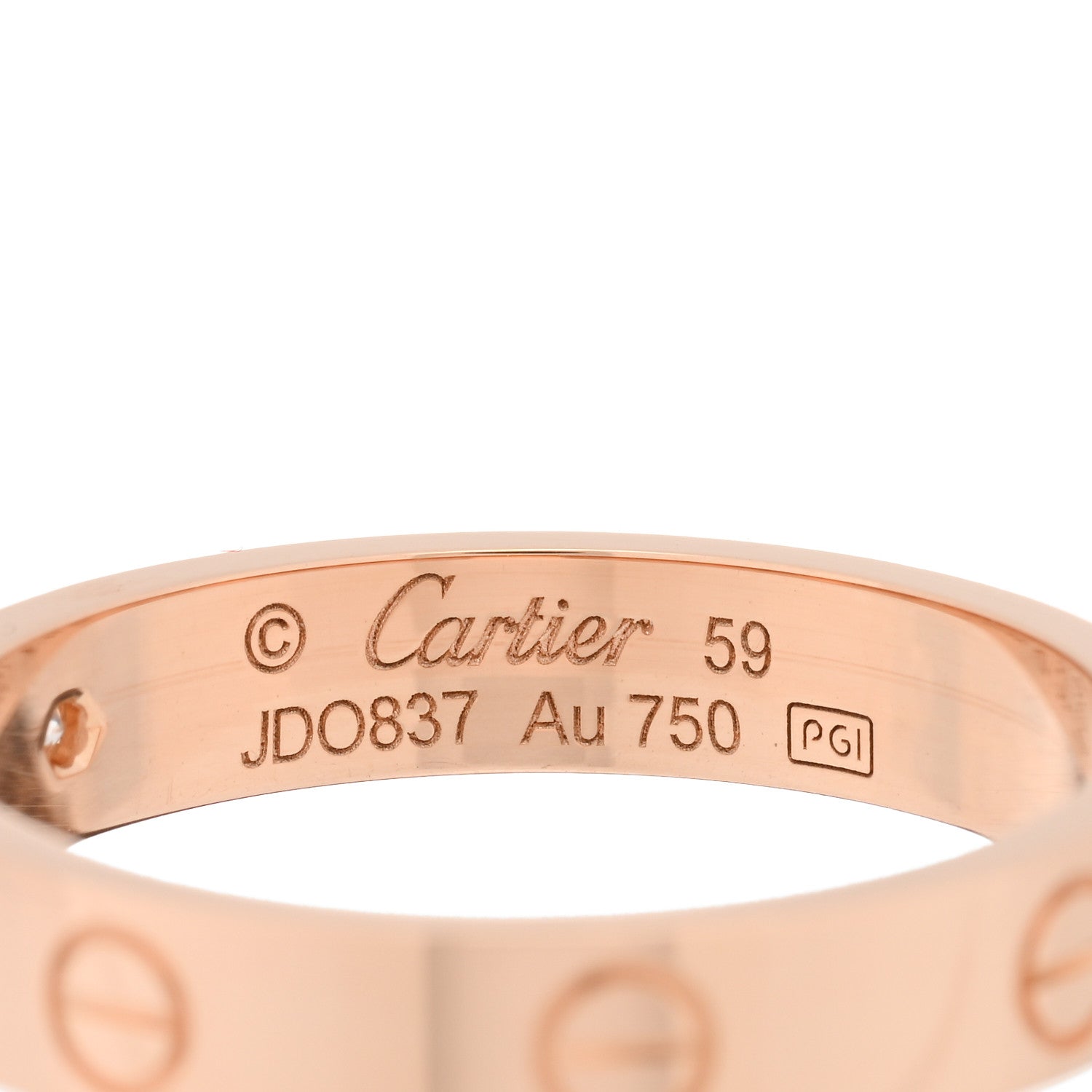 Cartier 18K Pink Gold Diamond 4mm LOVE Wedding Band Ring 59 8.75 4 of 4