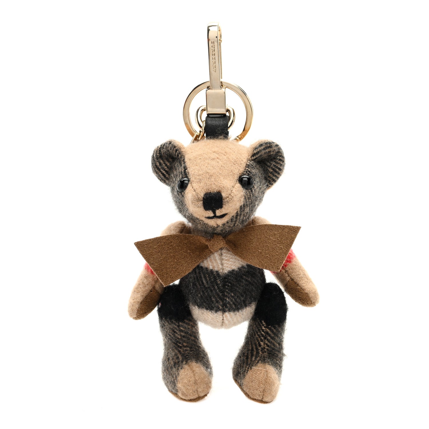 Burberry Cashmere Vintage Check Thomas Bear Bag Charm Camel 1 of 3