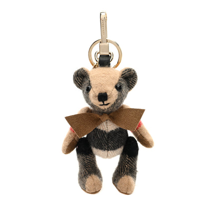 Burberry Cashmere Vintage Check Thomas Bear Bag Charm Camel 1 of 3