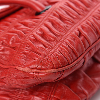 Prada Capretto Gaufre Flap Bag Rosso 10 of 18