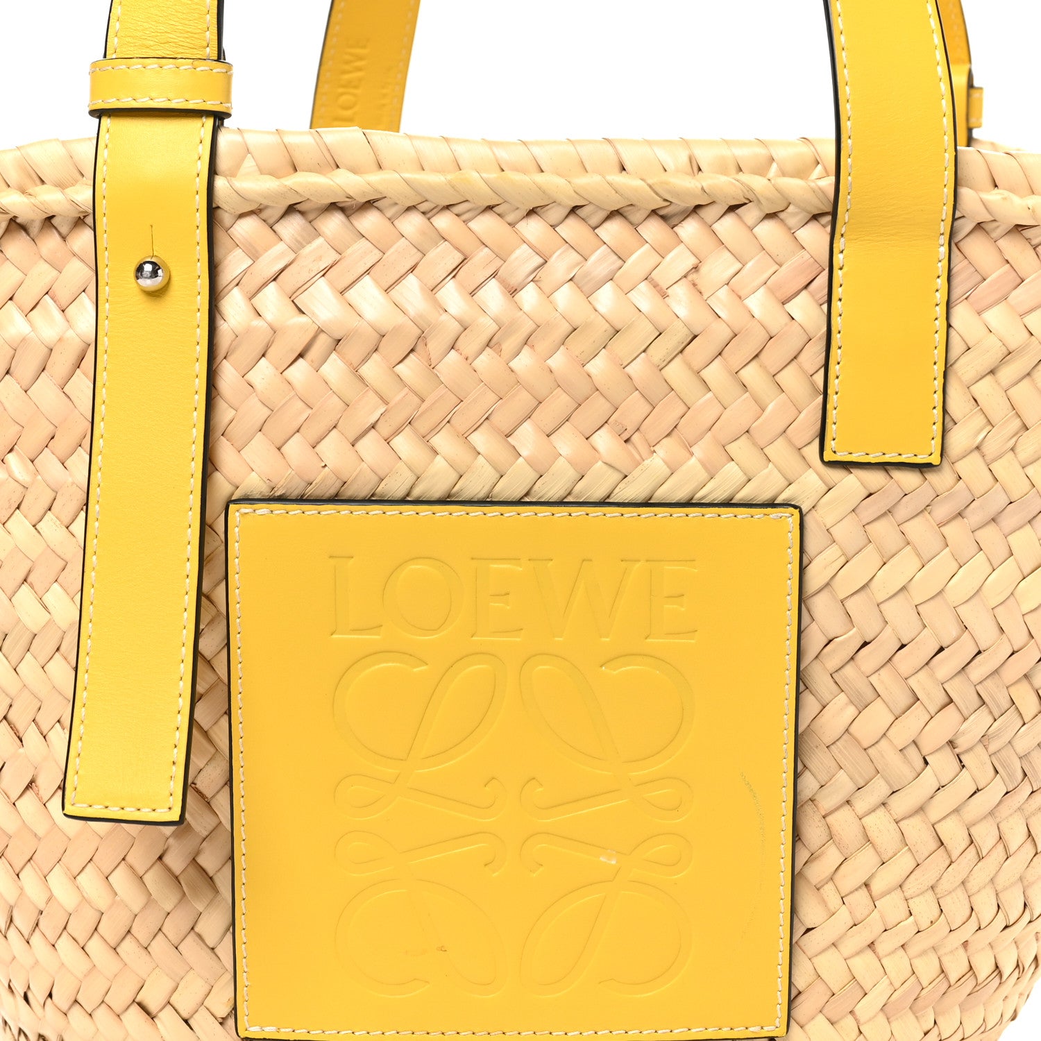 Loewe Raffia Medium Basket Tote Bag Natural Tan 7 of 9