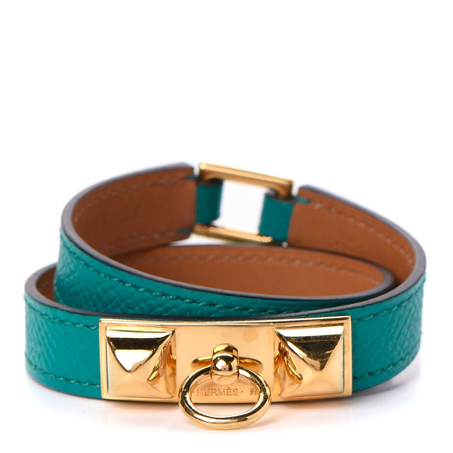Epsom Rivale Double Tour Bracelet XS Bleu Paon
