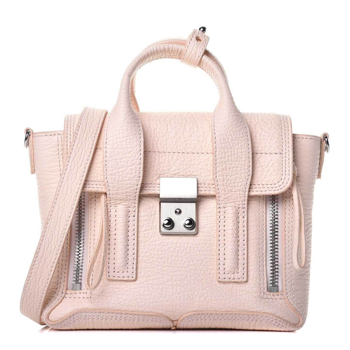Textured Calfskin Mini Pashli Satchel Peach