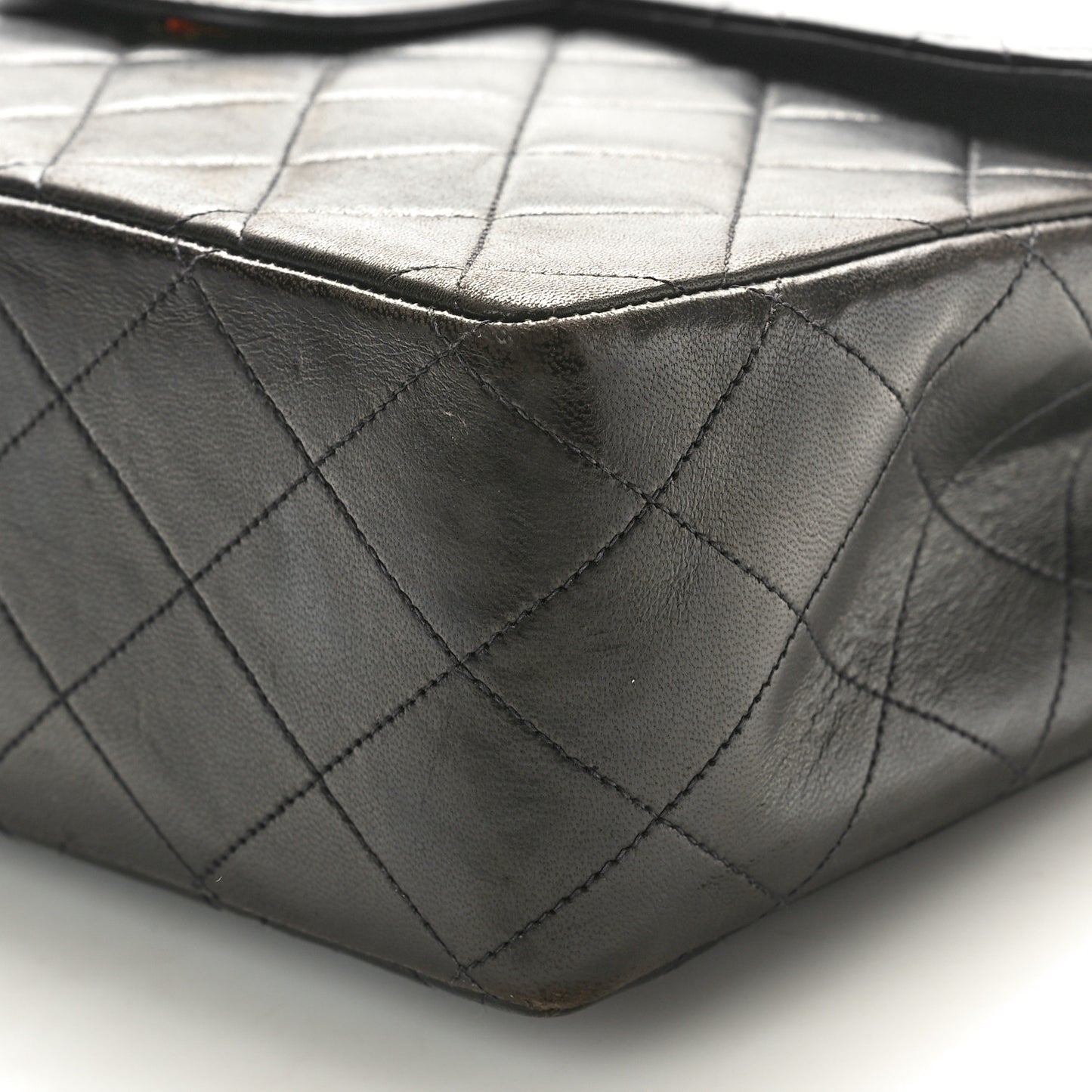 Lambskin Quilted XL Jumbo Single Flap Black