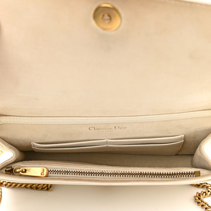 Christian Dior Lambskin Studded Diorama Wallet on Chain Pouch Off White 5 of 17