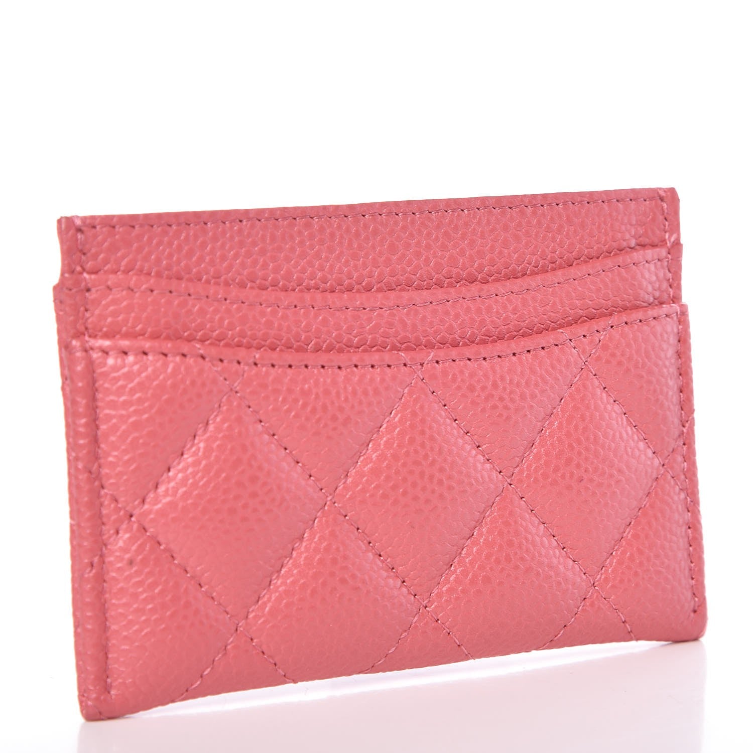 Chanel Metallic Caviar Quilted Card Holder Pink 3 of 8