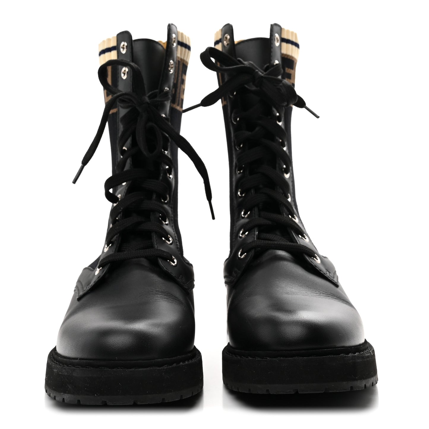 Calfskin Stretch Fabric Rockoko Biker Boots 37 Tobacco Black Marino