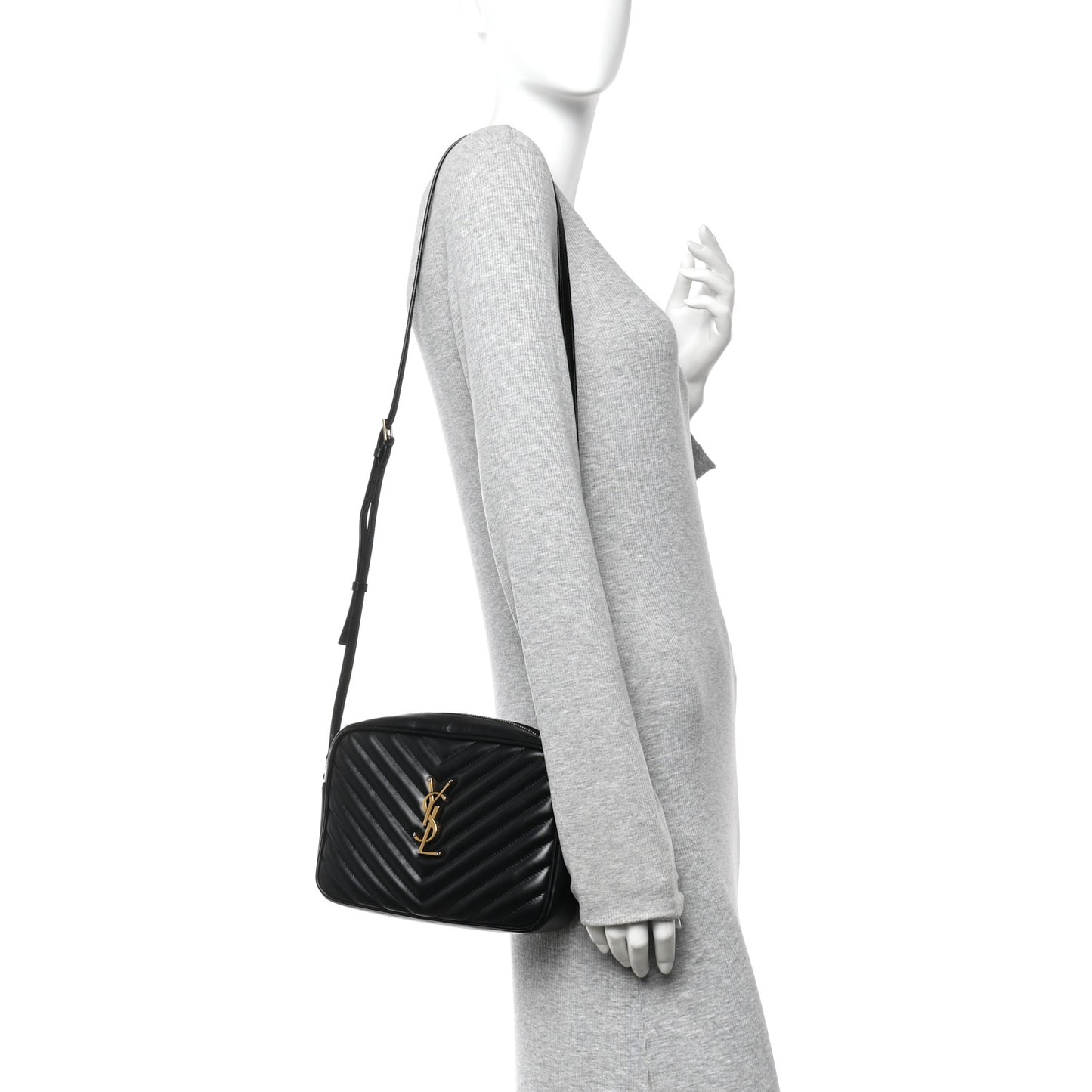 Calfskin Matelasse Monogram Lou Camera Bag Black