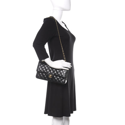 Chanel Lambskin Quilted Medium Double Flap Black 2 of 14
