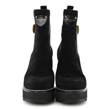 Louis Vuitton LV Suede Beaubourge Ankle Boot 38 Black 3 of 9
