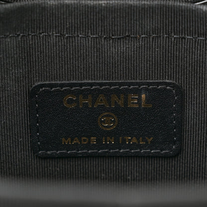 Chanel Patent Quilted Round Clutch With Chain Black 6 of 10