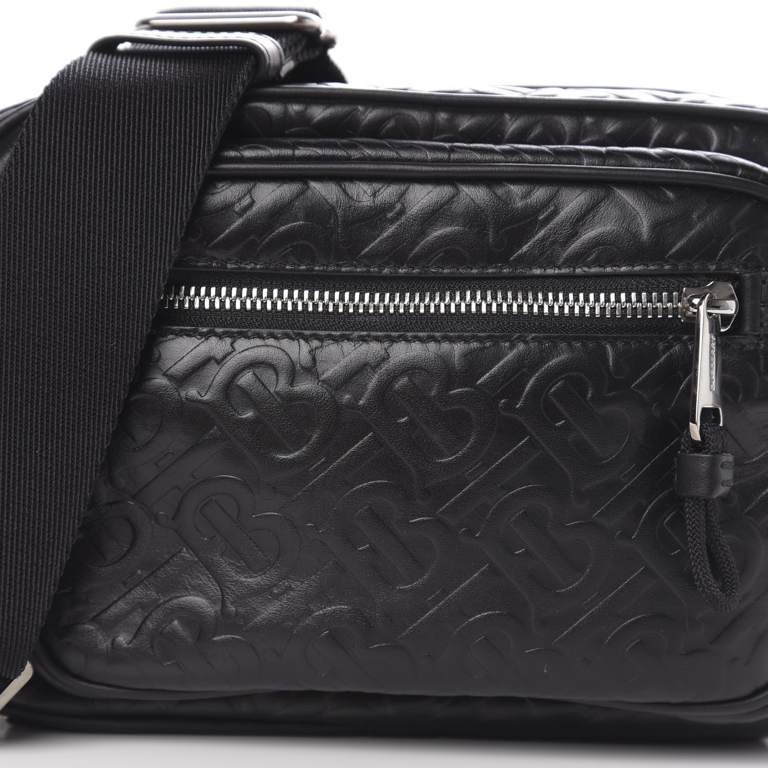 Burberry Calfskin Embossed Monogram Small Camera Bag Black 9 of 9