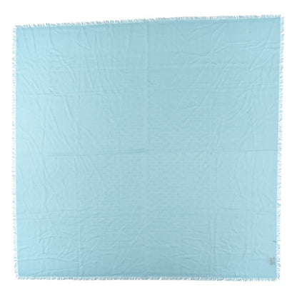 Gucci Wool Silk GG Monogram GGLight Fringe Shawl Light Blue 1 of 7
