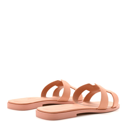 Hermes Box Calfskin Oran Sandals 38.5 Granit Rose 5 of 9