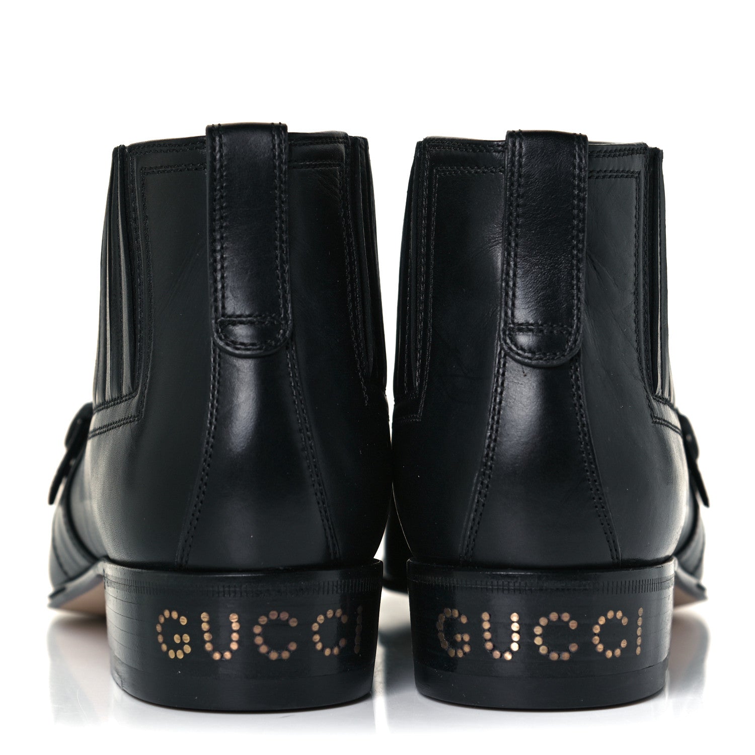 Gucci Waxed Calfskin Womens Ankle Boots 37 Black 6 of 14