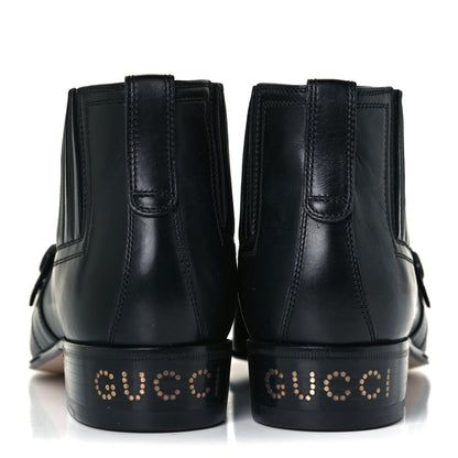 Gucci Waxed Calfskin Womens Ankle Boots 37 Black 6 of 14