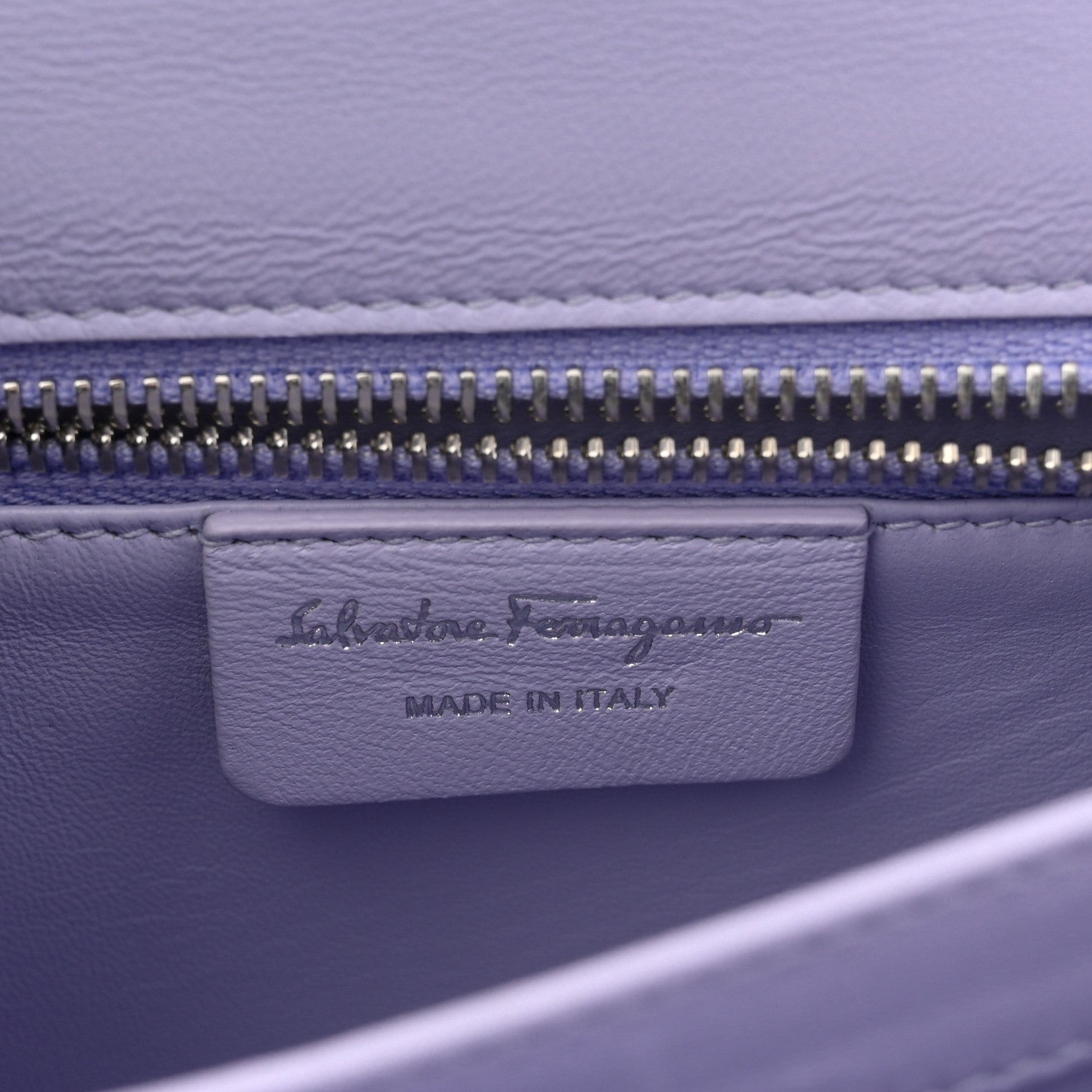Salvatore Ferragamo Brushed Off Calfskin Mini Iconic Top Handle Bag New Lavender 6 of 10