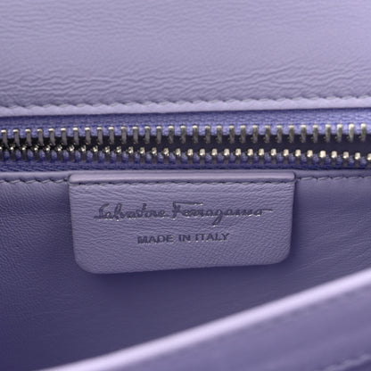 Salvatore Ferragamo Brushed Off Calfskin Mini Iconic Top Handle Bag New Lavender 6 of 10