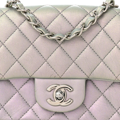 Chanel Iridescent Lambskin Quilted Mini Square Flap Light Purple 8 of 11