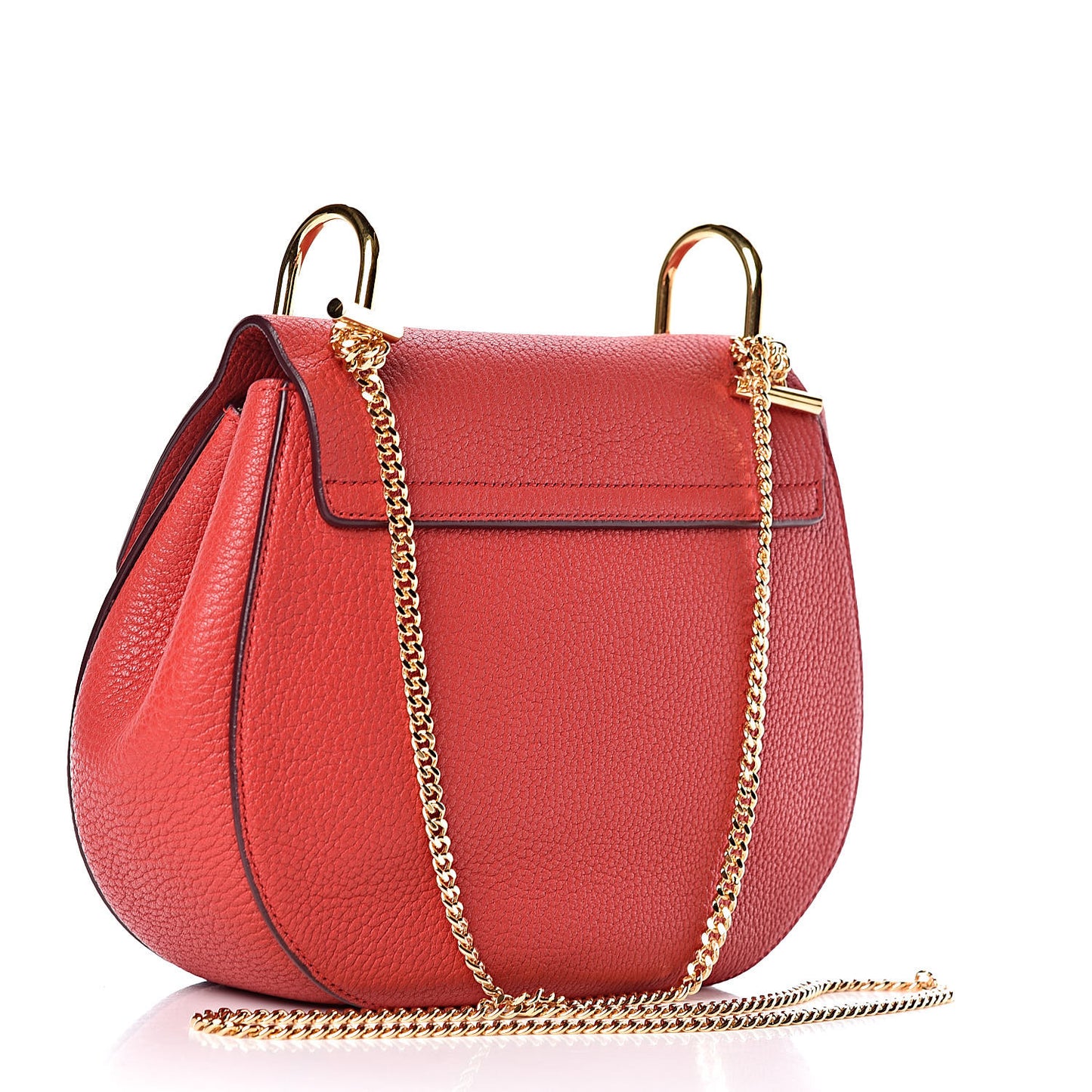 Grained Lambskin Drew Shoulder Bag Plaid Red