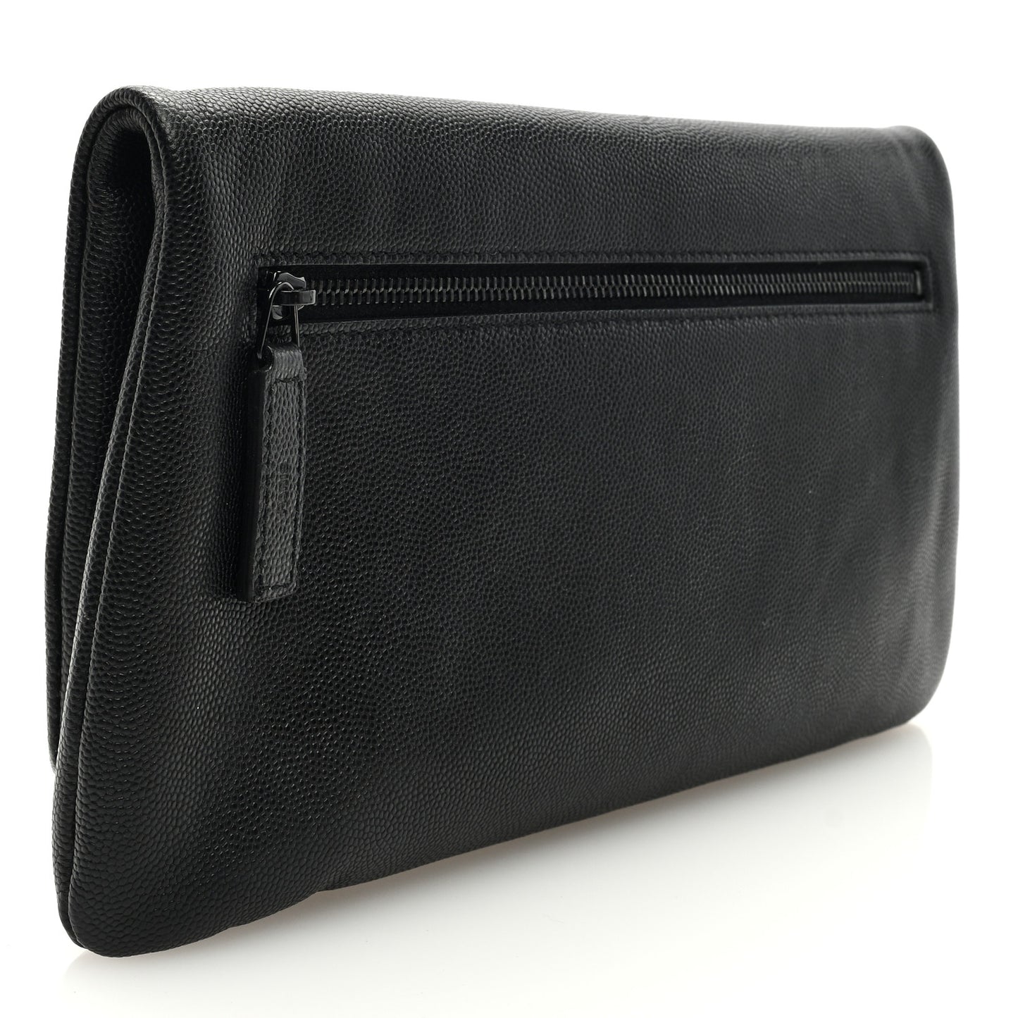 Grain De Poudre West Hollywood Monogram Fold Over Clutch Black