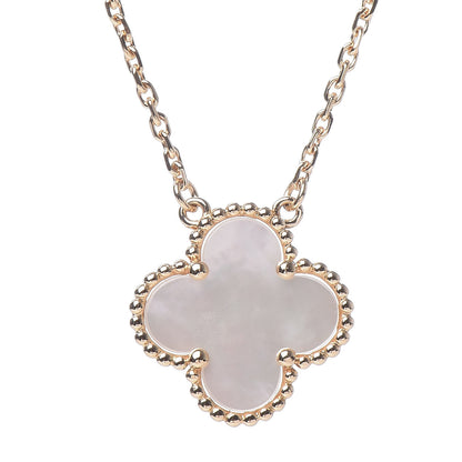 Van Cleef & Arpels 18K Yellow Gold Mother of Pearl Vintage Alhambra Pendant Necklace 4 of 7