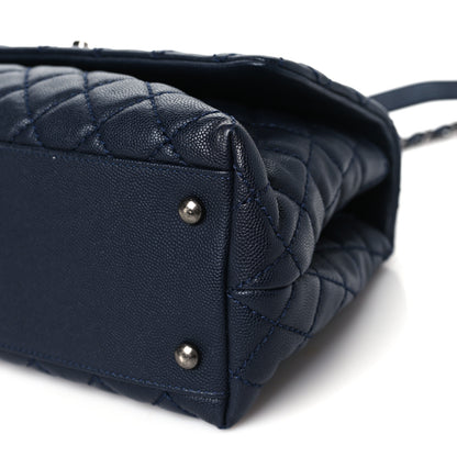 Chanel Caviar Quilted Small Coco Handle Flap Navy 10 of 13