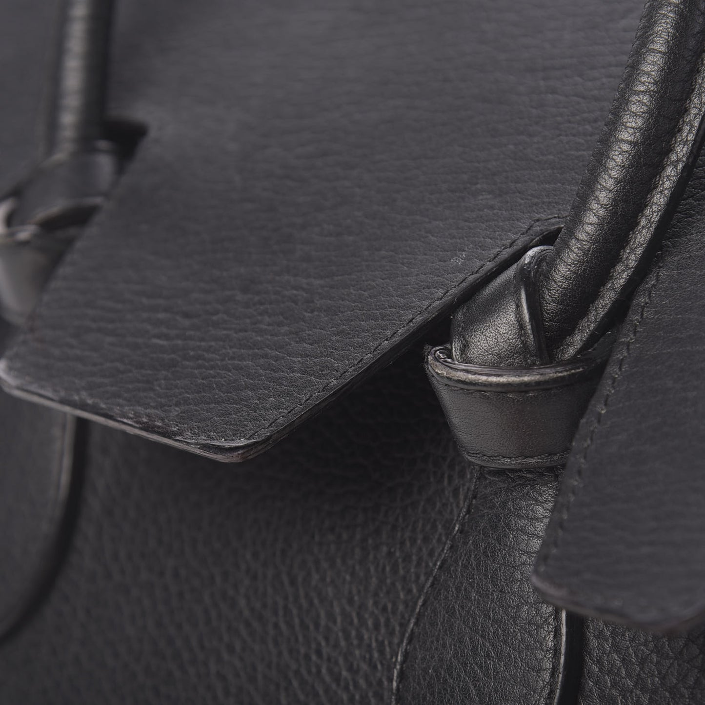 Crisped Calfskin Mini Tie Knot Tote Black