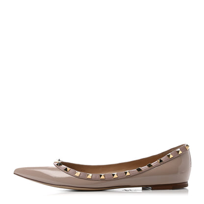 Valentino Garavani Patent Rockstud Ballerina Flats 41 Poudre 1 of 6