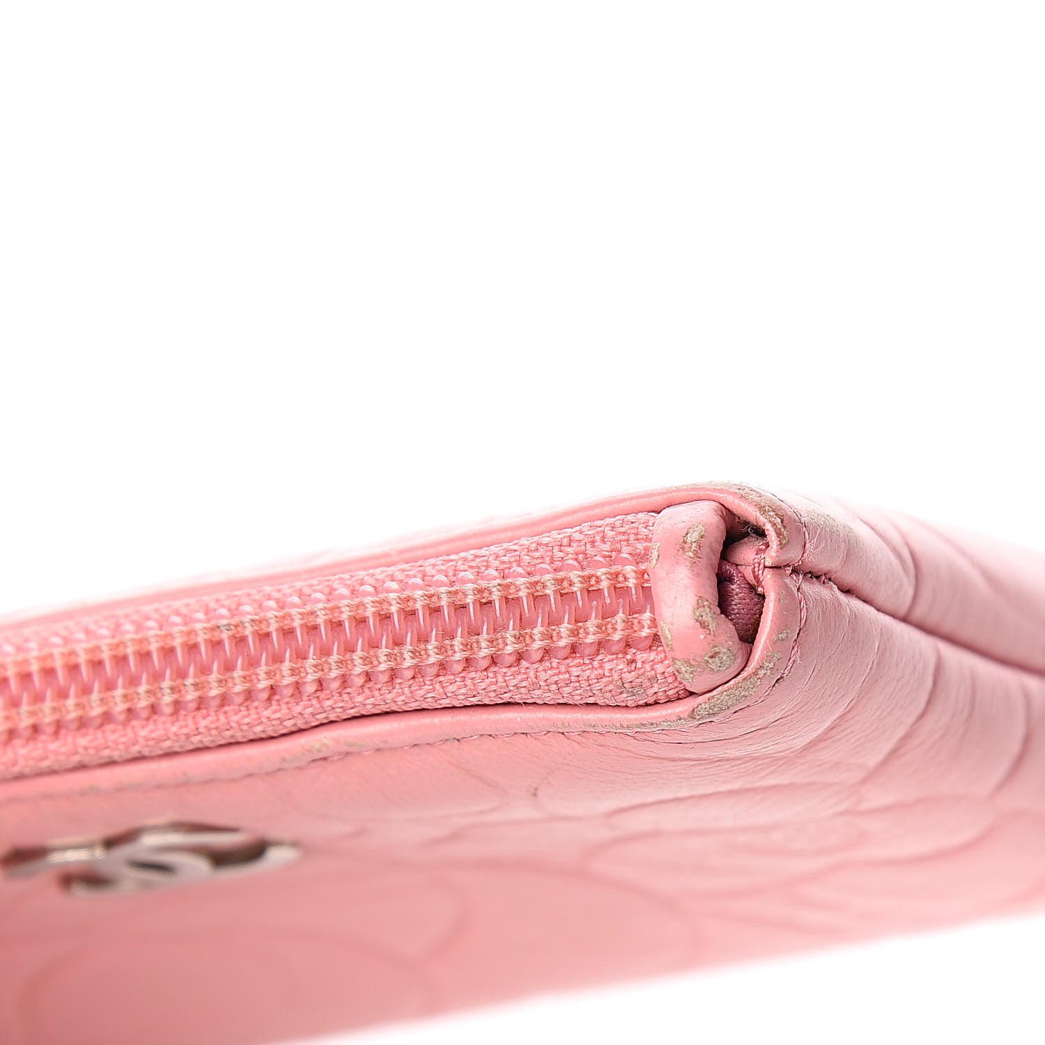 Chanel Lambskin Camellia Embossed Key Holder Case Pink 12 of 13