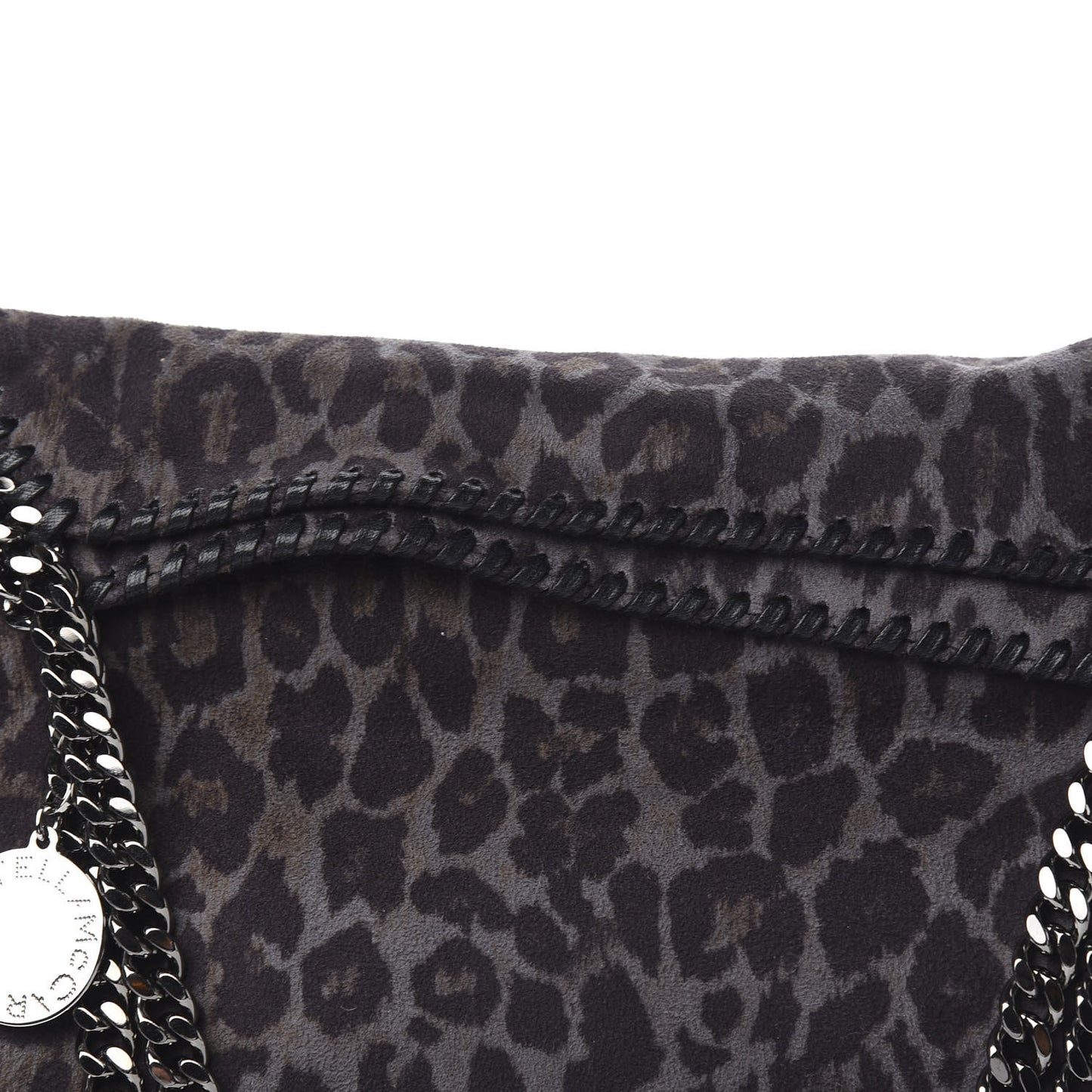 Leopard Shaggy Deer Small Falabella Tote Grey