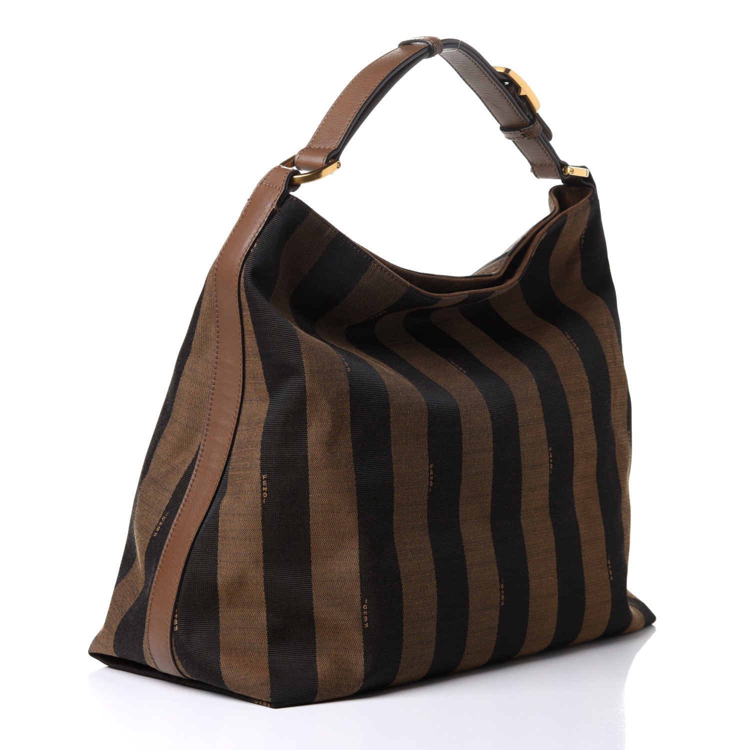 Fendi Pequin Vitello Large Hobo Tobacco Foresta 3 of 11