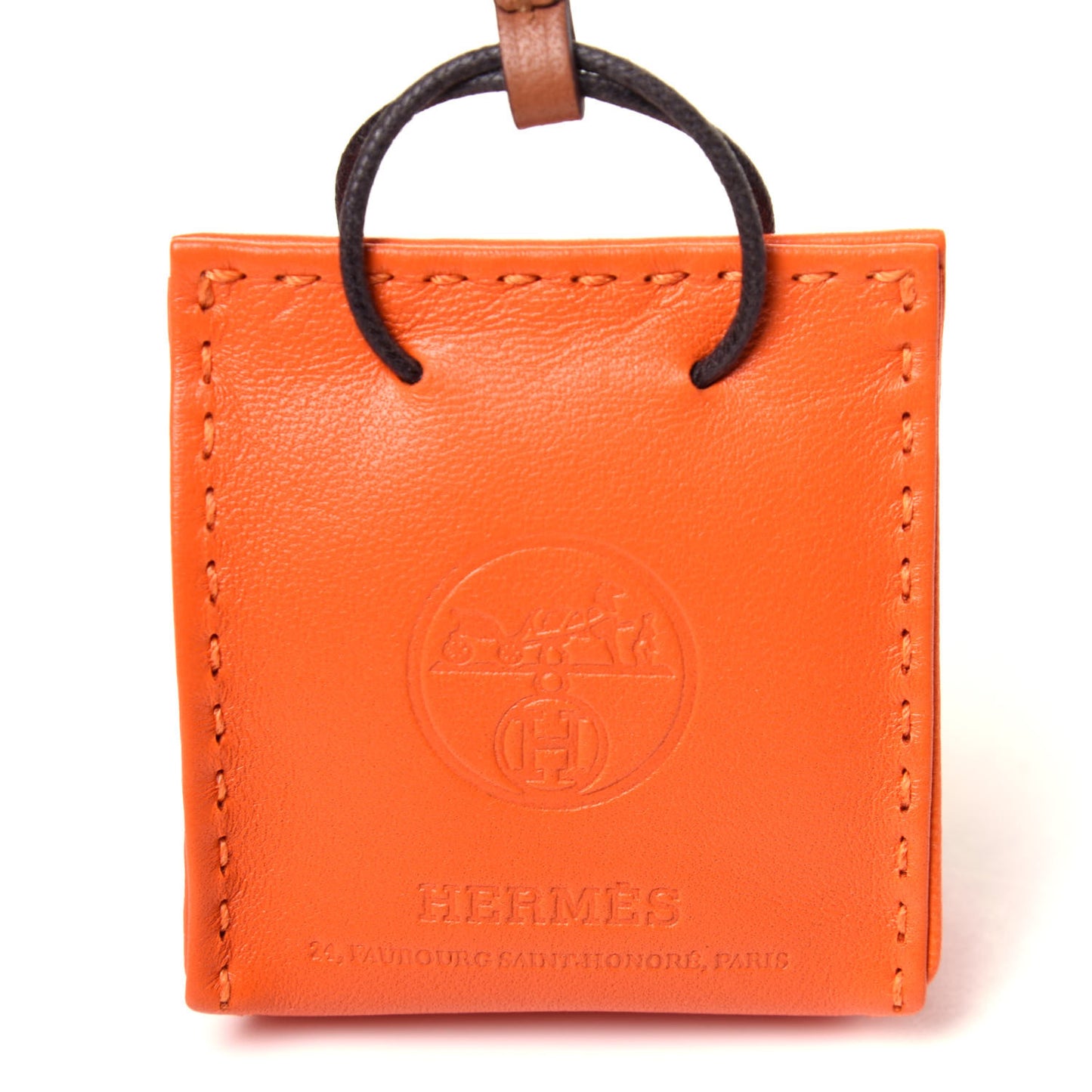 Milo Lambskin Swift Shopping Bag Charm Feu Gold