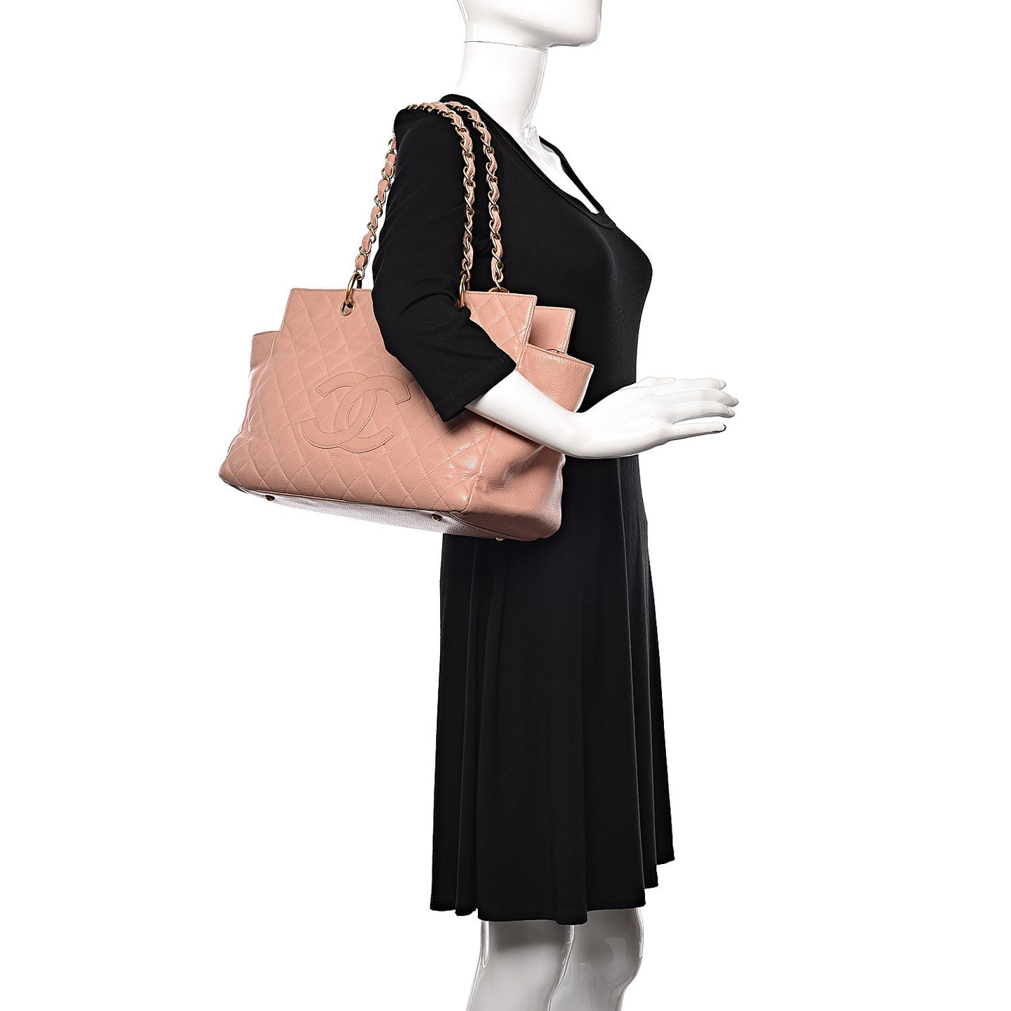 Caviar Quilted Grand Timeless Tote GTT Pink